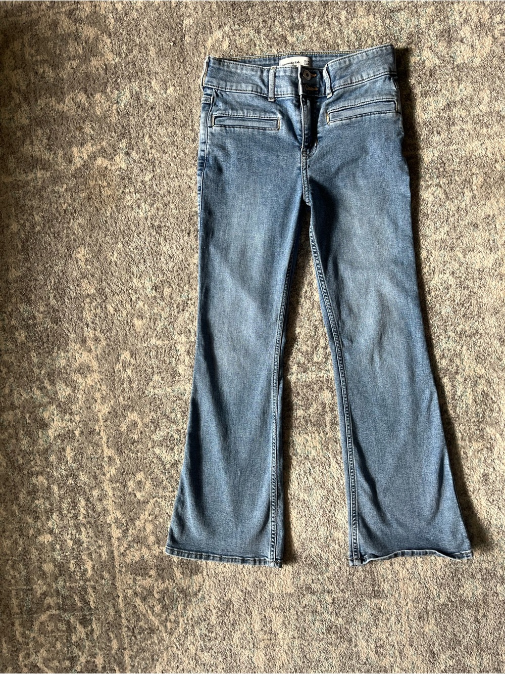 Abercrombie & Fitch Women's Light Blue Flared Jeans